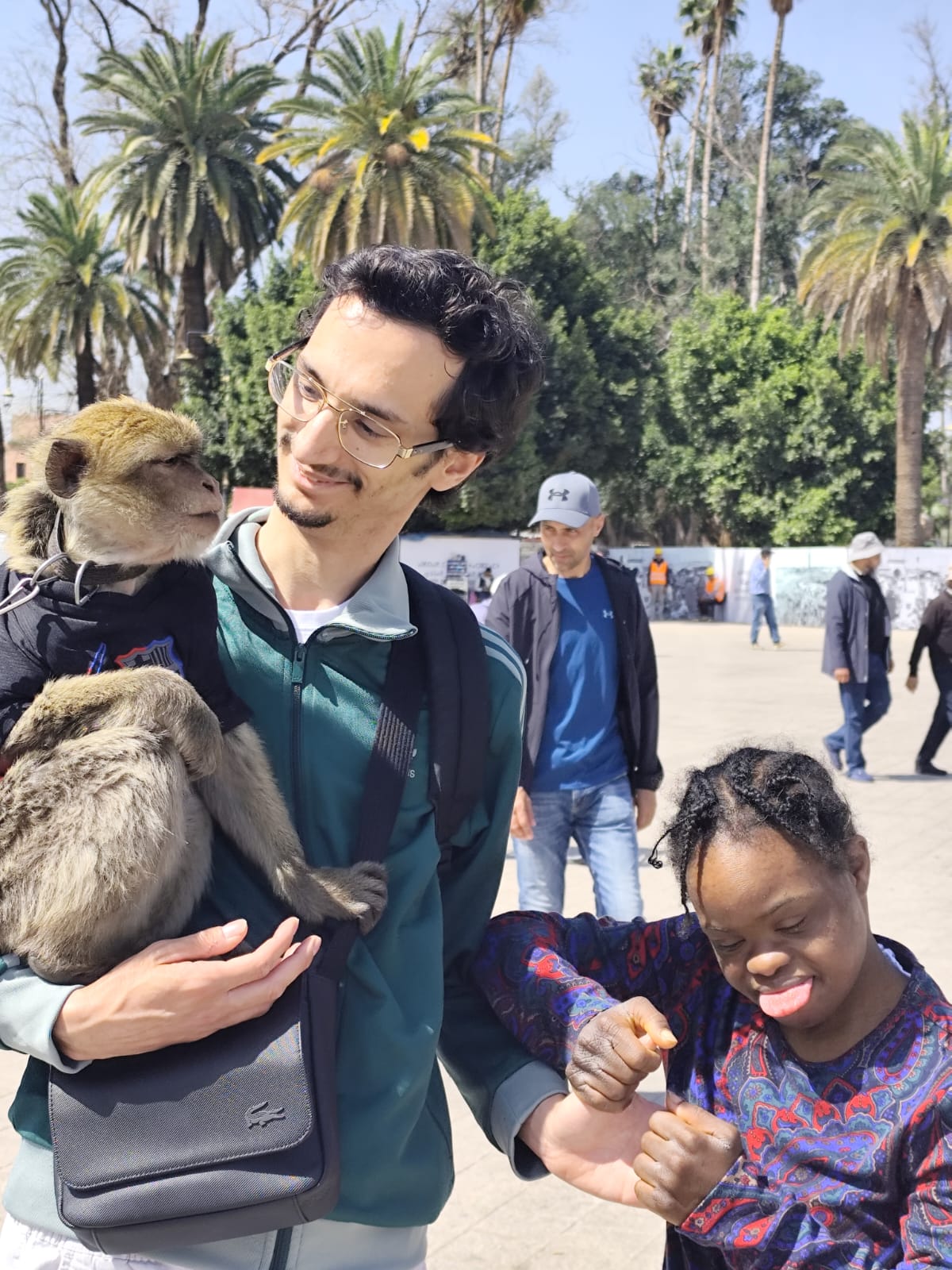 Rencontre avec les animaux sur la place de Marrakech